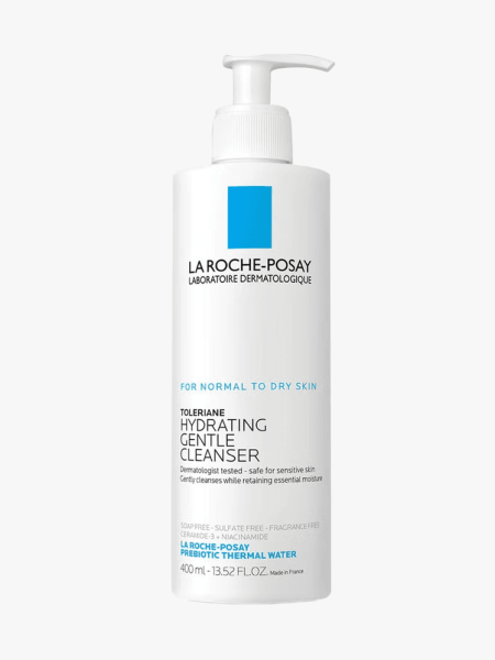 La Roche-Posay Toleriane Hydrating Gentle Cleanser in branded component on a light gray background
